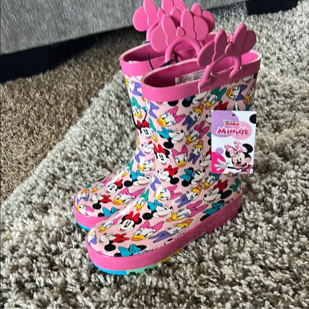 Disney Pink Minnie Mouse Kids Rain Boots